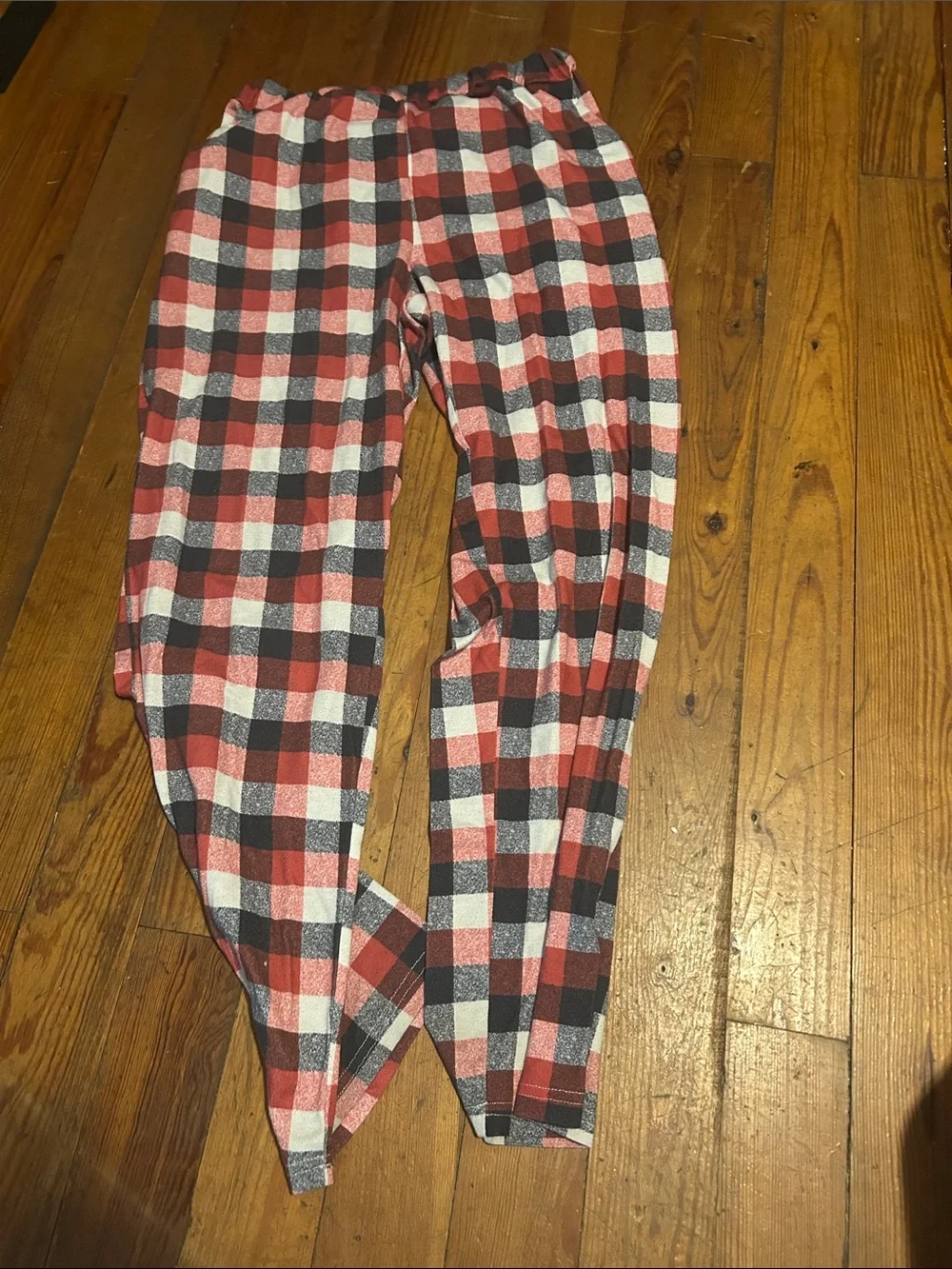 Kids Red & Black Plaid PJ Pants